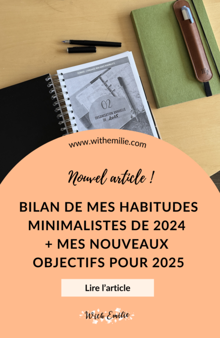 Bilan de mes habitudes minimalistes de 2024 + Mes nouveaux objectifs pour 2025 - Epingle Pinterest